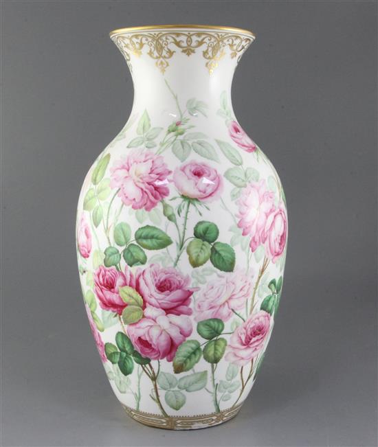 A large Minton bone china baluster vase, c.1850-60, 40cm